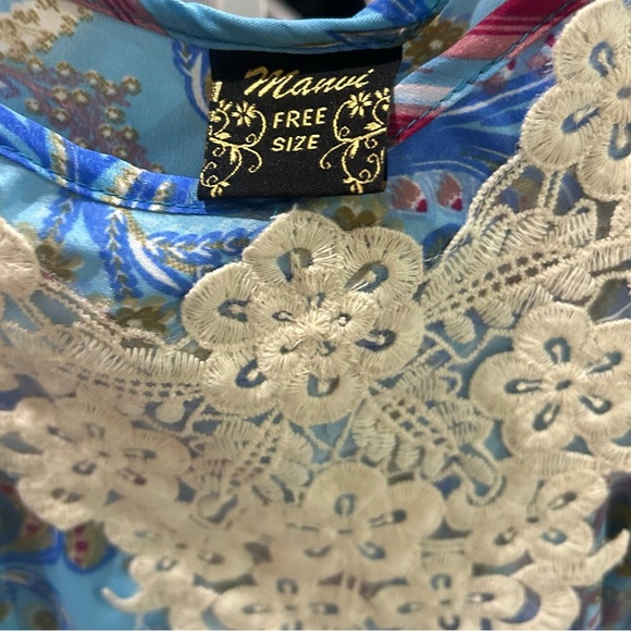 Vintage MAUI Love Jetty Strappy Maxi Embroided Silk Dress. Rare Find. Handmade - Picture 9 of 13